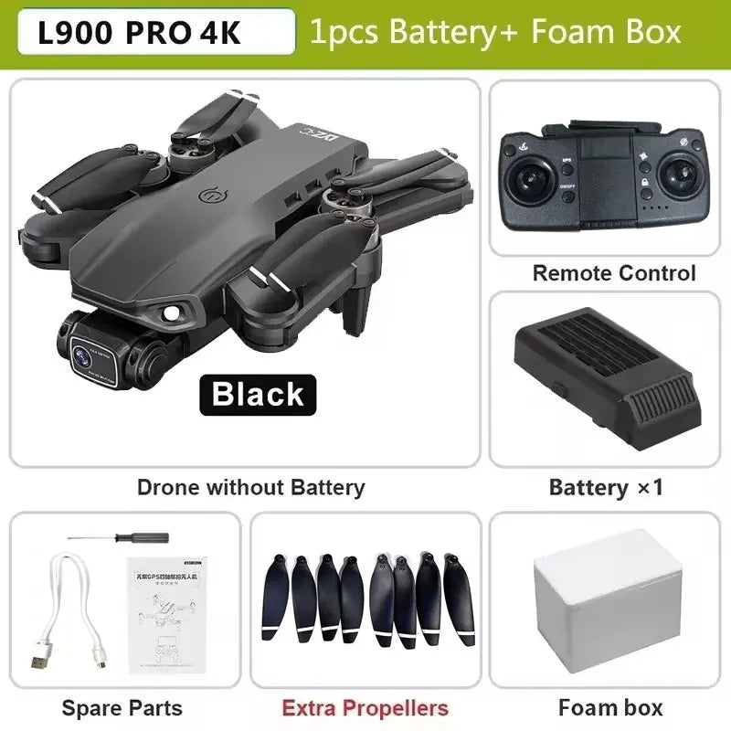 L900 Pro MAX GPS Drone 4K Professional HD Dual Camera 5G Wifi 360° Obstacle Avoidance Brushless Foldable Quadcopter RC Drone Toy 
