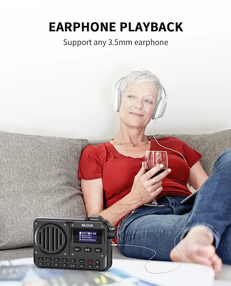 MLOVE BV800 Super-Portable Bluetooth Speaker with FM Radio,LCD Screen Display, Antenna, AUX Input, USB Disk, TF Card, MP3 Player 