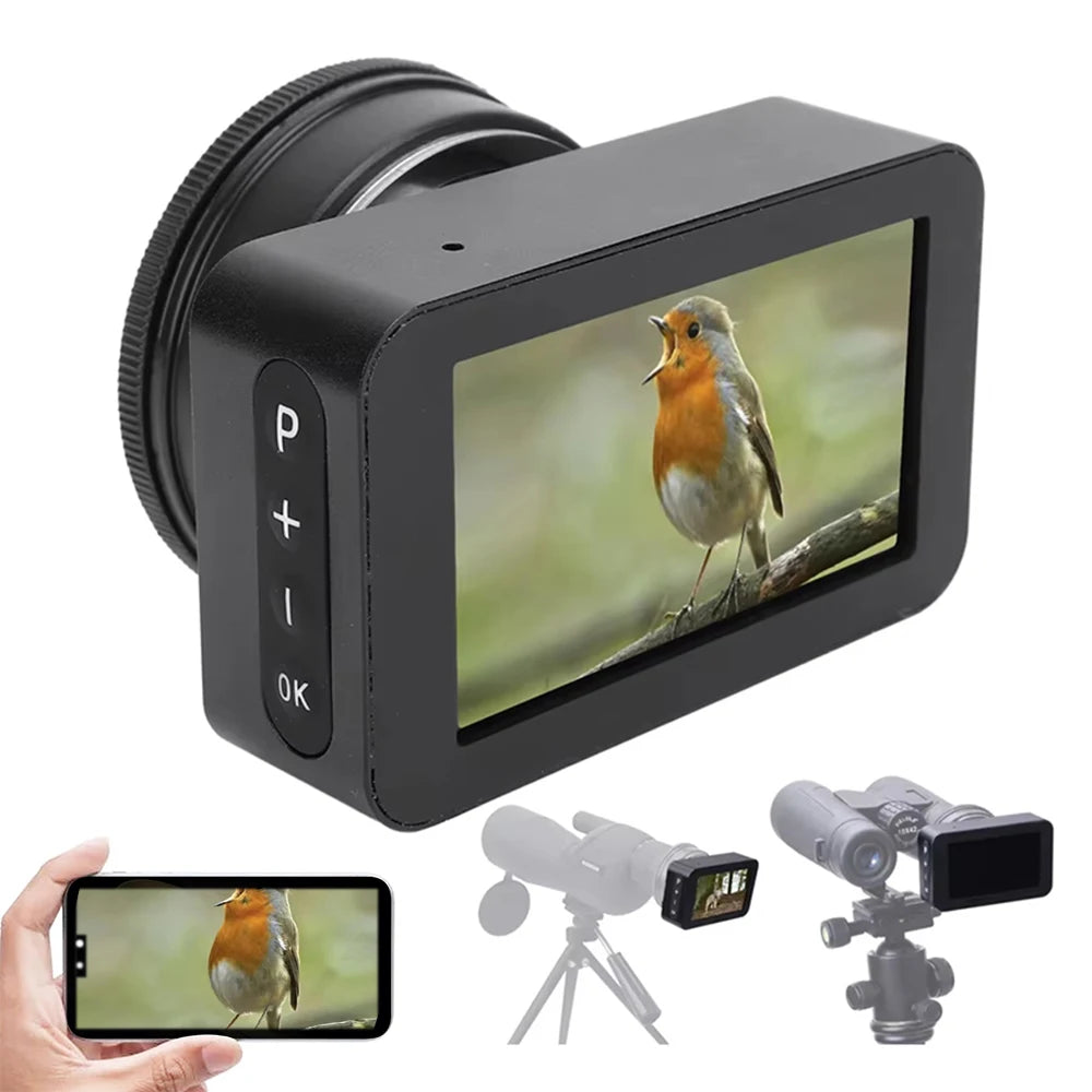 Oculaire de télescope 4K Caméra pour l’astronomie Écran couleur 3 pouces Oculaire électronique Astrophotographie Planétaire et Observation des oiseaux