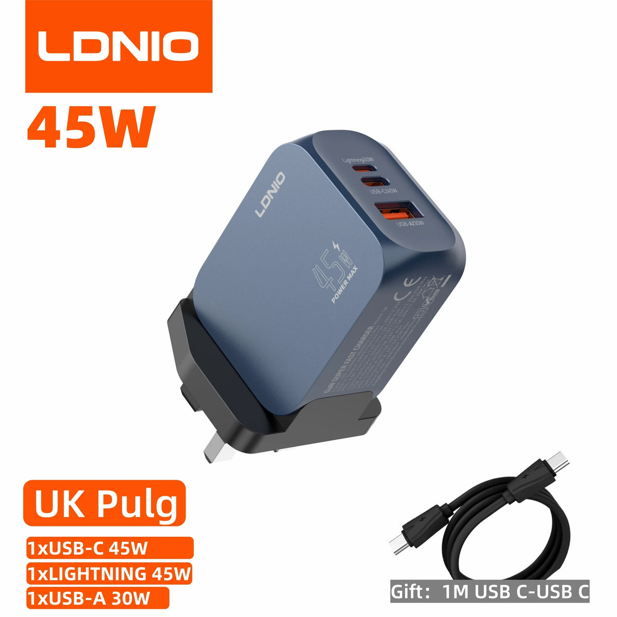 GaN USB nabíjačka - varianty 45 W, 65 W alebo 100 W