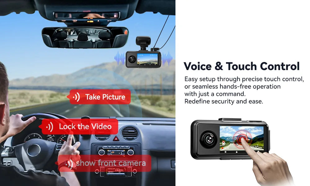 REDTIGER A6 4K 3-Channel Dash Cam with GPS and WiFi