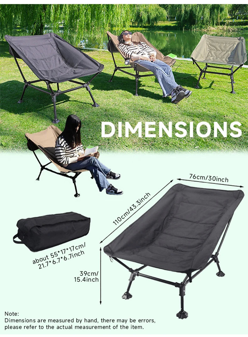 Folding Lounger Chair for Camping, Beach, Home and Travel