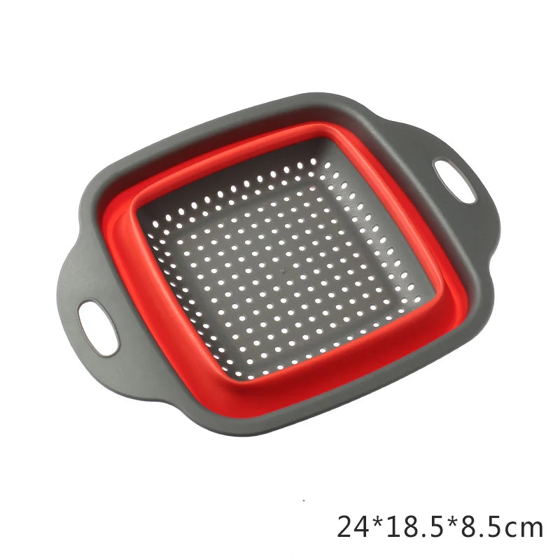 2022 Foldable Vegetable Washing Basket Vegetable Fruit Filter Portable Colander Collapsible Drainer Kitchen Accessories Gadgets 