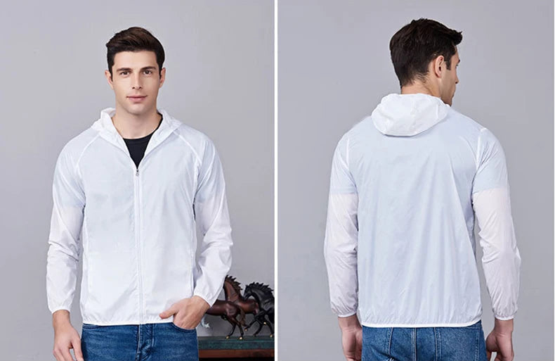 LNGXO Unisex Hiking Jacket Men Women Waterproof Quick Dry Camping Windbreaker Trekking Fishing Rain Coat Outdoor Anti UV Clothes 