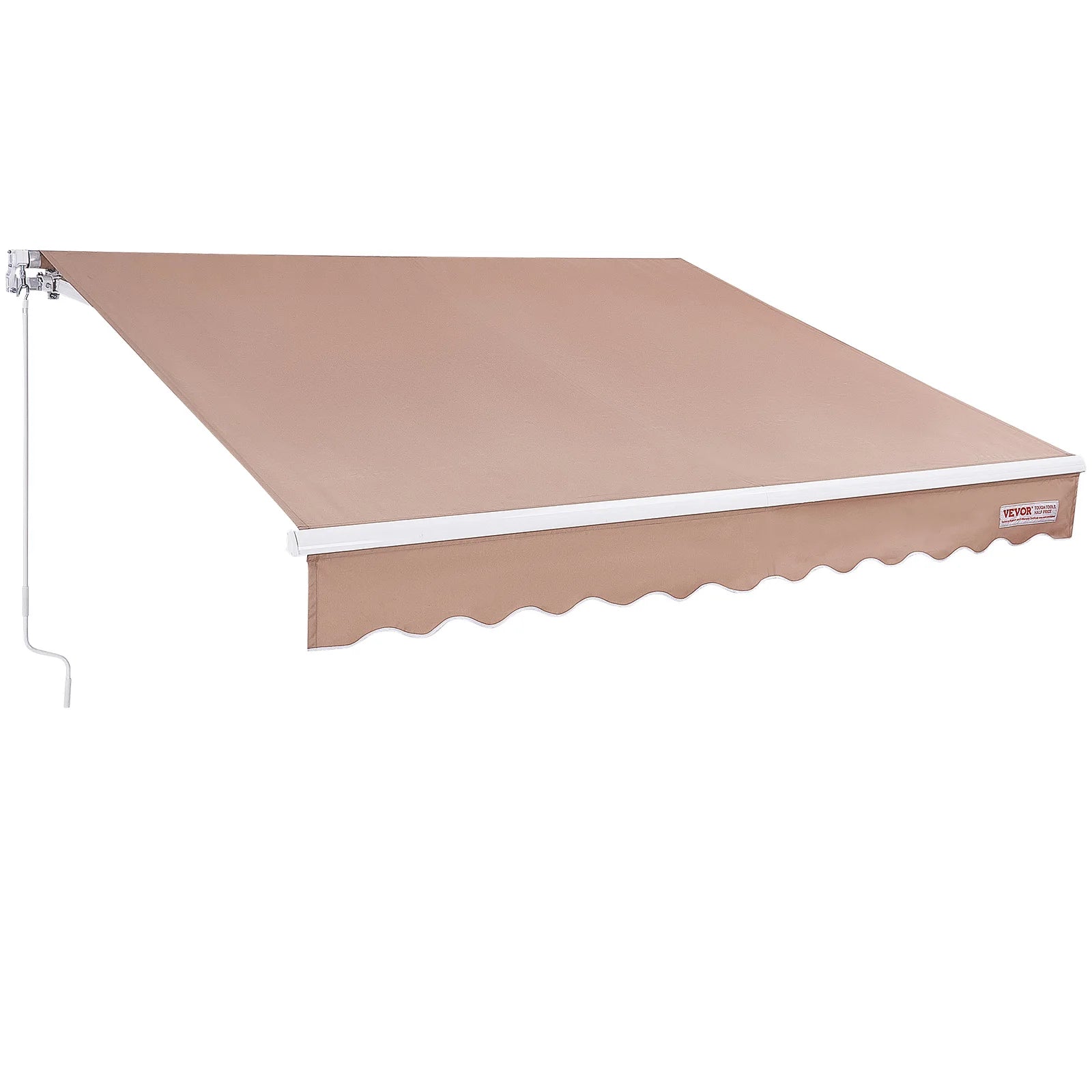 SucceBuy Manual Retractable Awning Outdoor Awning Retractable Sun Shade Water-Resistant Polyester Patio Door Window for Backyard