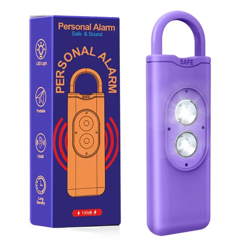 Self Defense Alarm 130DB LEDLight Anti-wolf Alert for Girl Child Women Carrying Scream Loud Panic Alarm Emergency Alarm Keychain 