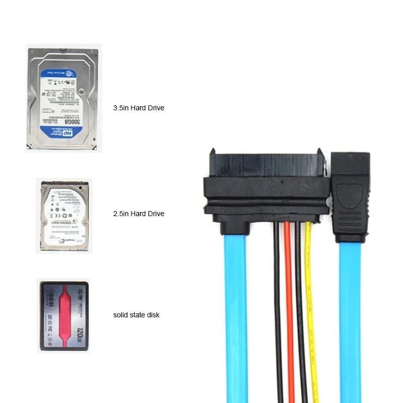 SAS-til-SATA-adapterkabel med 4-benet strømstik