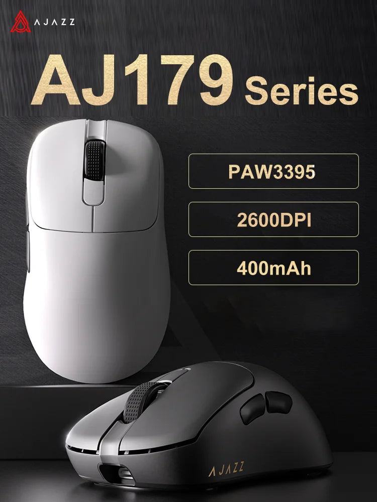 AJAZZ AJ179 PRO PAW3395 Lightweight Wired Wireless Mouse with Magnetic Charging Base Ergonomic Macro Gaming Mouse for PC Laptop 