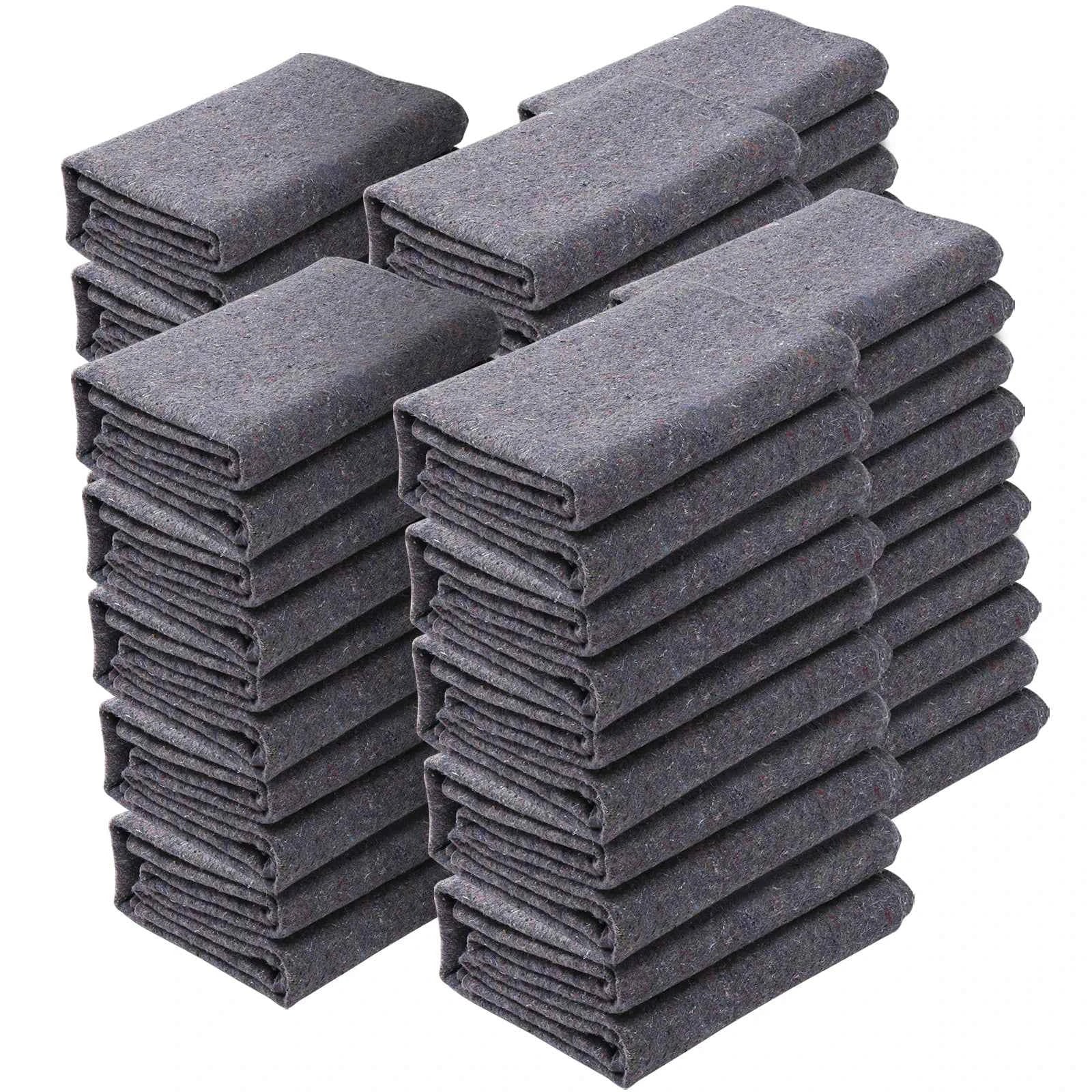 Heavy Duty Moving Blanket 12/24 Pack 72 x 54 in with Bundling Bands