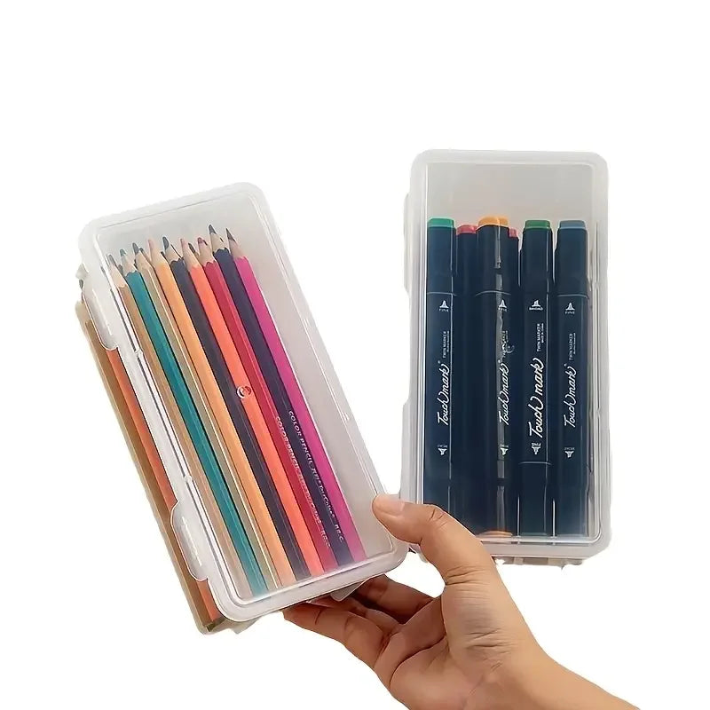 Clear PP Storage Boxes with Lids, Pack of Four