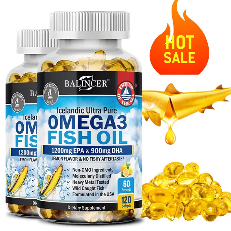 Omega-3 Fish Oil Supplement Capsules