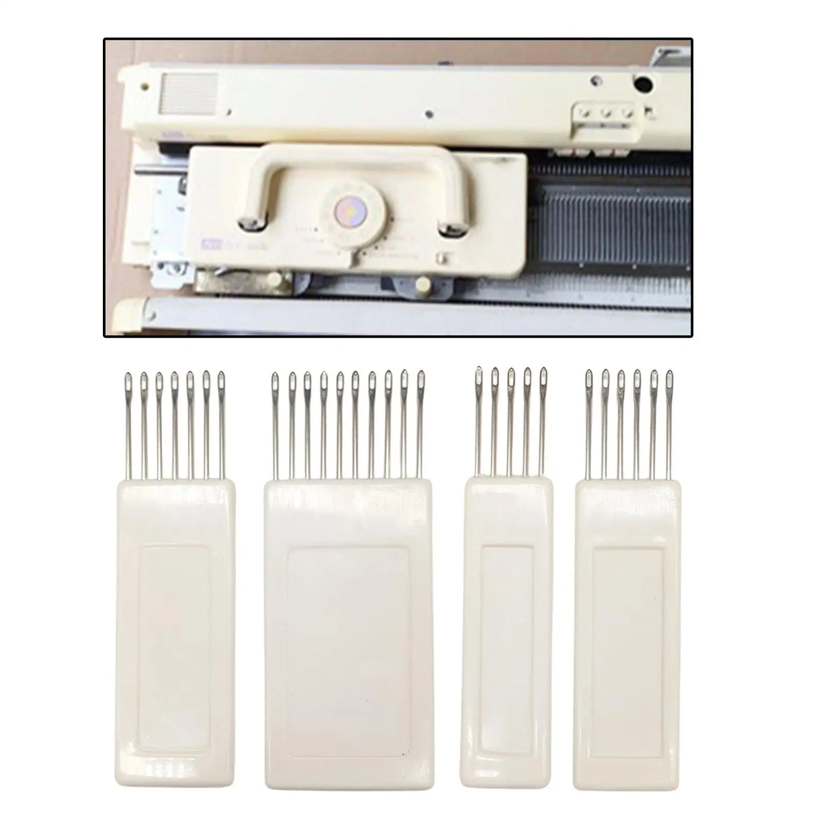Zdrobit de transfer pentru mașina de tricotat? Wait careful. "Knitting Machine Transfer Combs" translates to "Piepteni de transfer pentru mașina de tricotat" Yes.