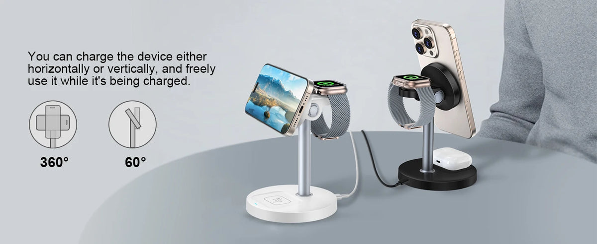 Three-in-One Magnetic Wireless Charging Stand