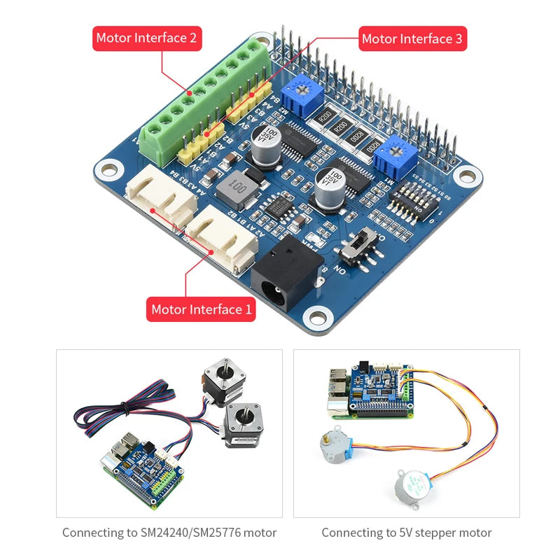 لوحة HAT لمحرك خطوي Raspberry Pi، مشغل مزدوج HR8825