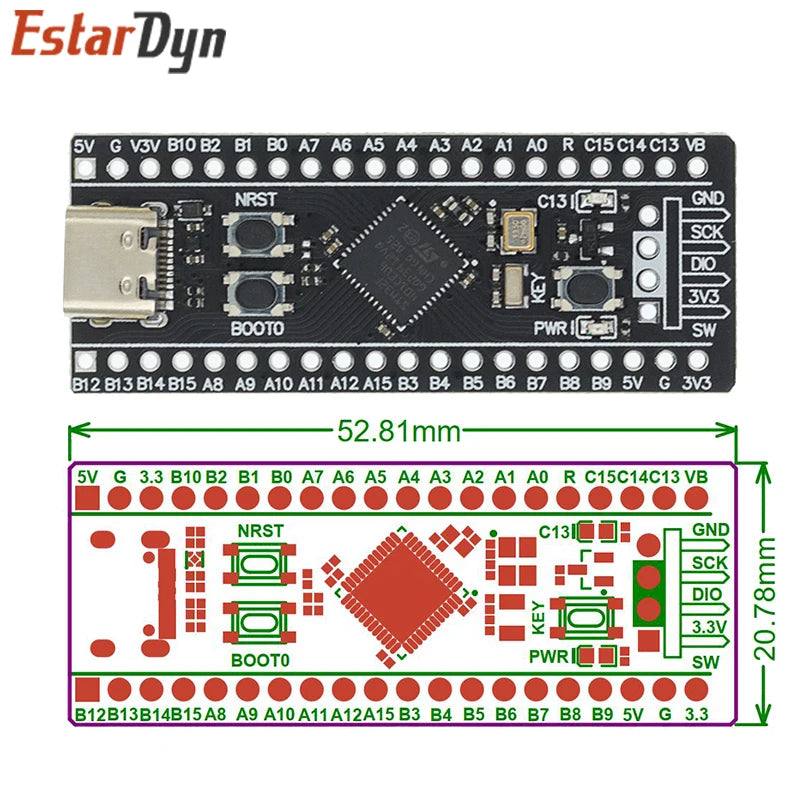 Možnosti vývojovej dosky STM32 a programátora ST-Link V2
