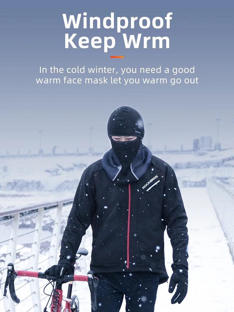 ROCKBROS Maschera Integrale Sciarpa Invernale Calda Balaclava Sottocasco Maschera per Pesca Sci Escursionismo Bici Antivento Traspirante Copricapo