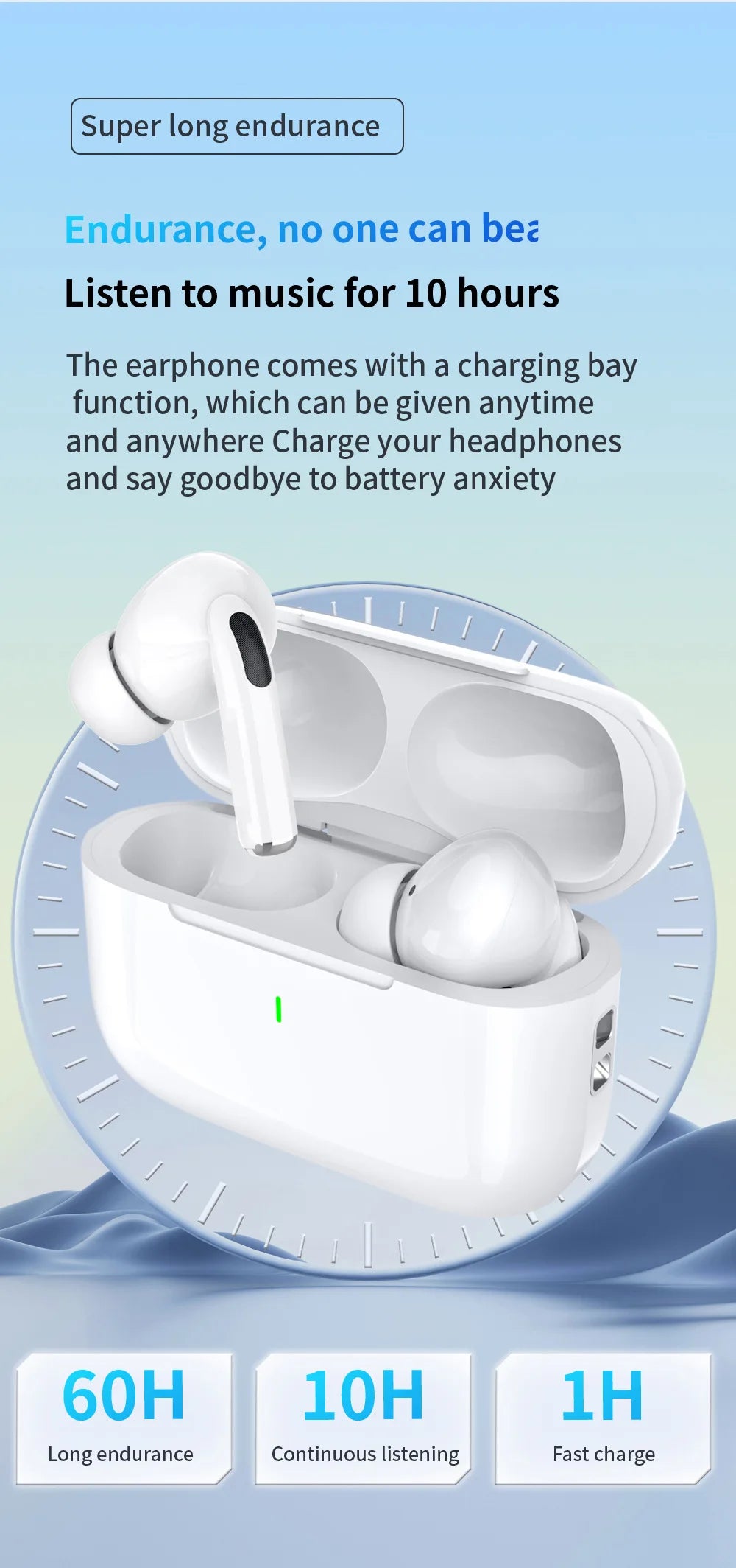 White True Wireless Bluetooth Earbuds