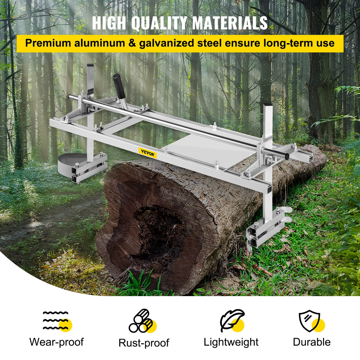 SucceBuy Kettensäge-Millingsägen 24 36 48 in Führungsstange Holz Holzzuschneidung tragbares Sawmill Aluminum Stahl Kettensäge-Mill