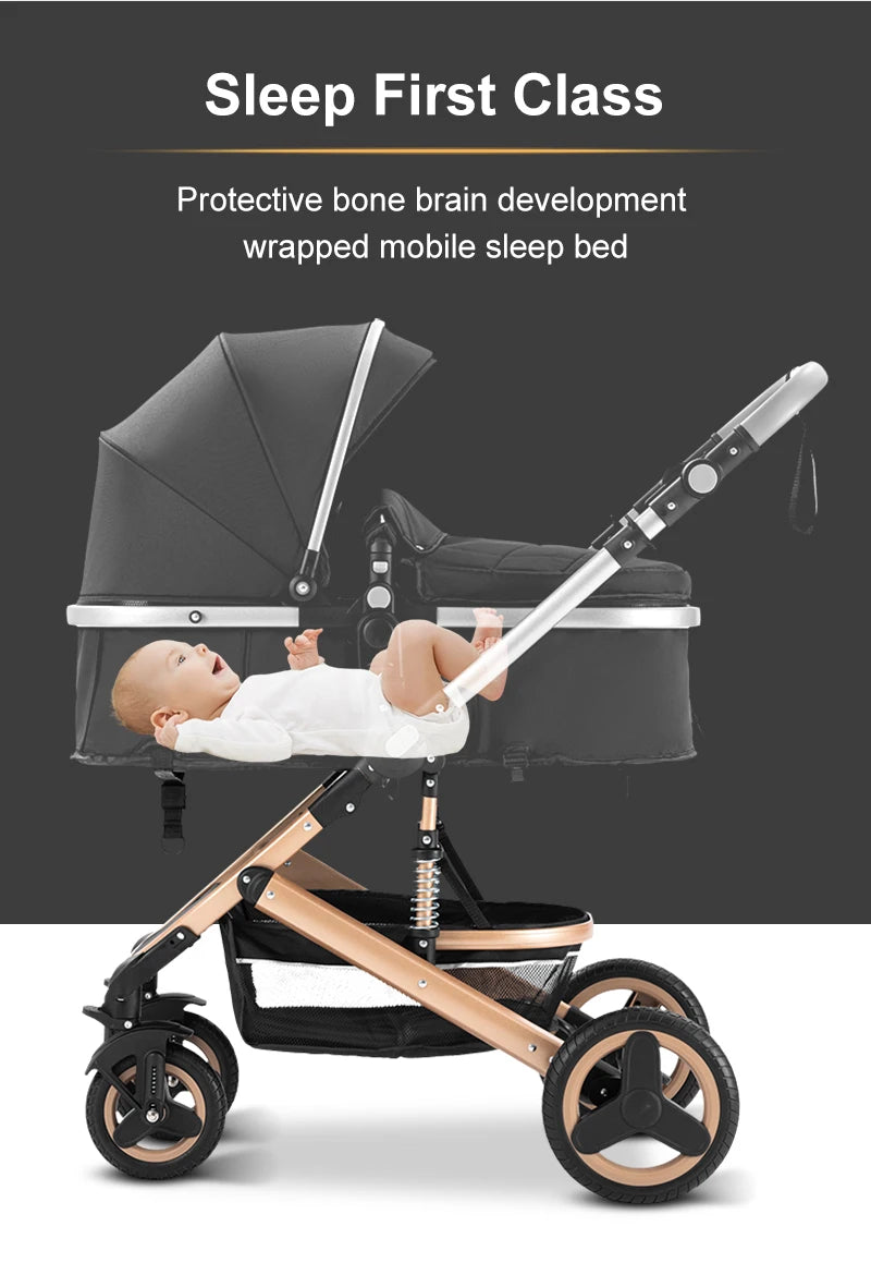 Luxury Baby Stroller 3‑in‑1 Travel System With Car Seat
