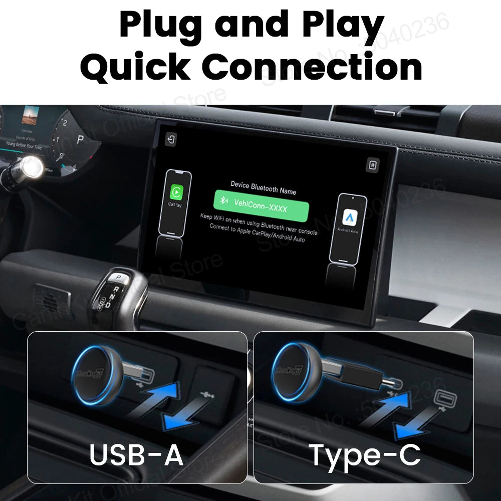Wireless CarPlay and Android Auto USB Adapter