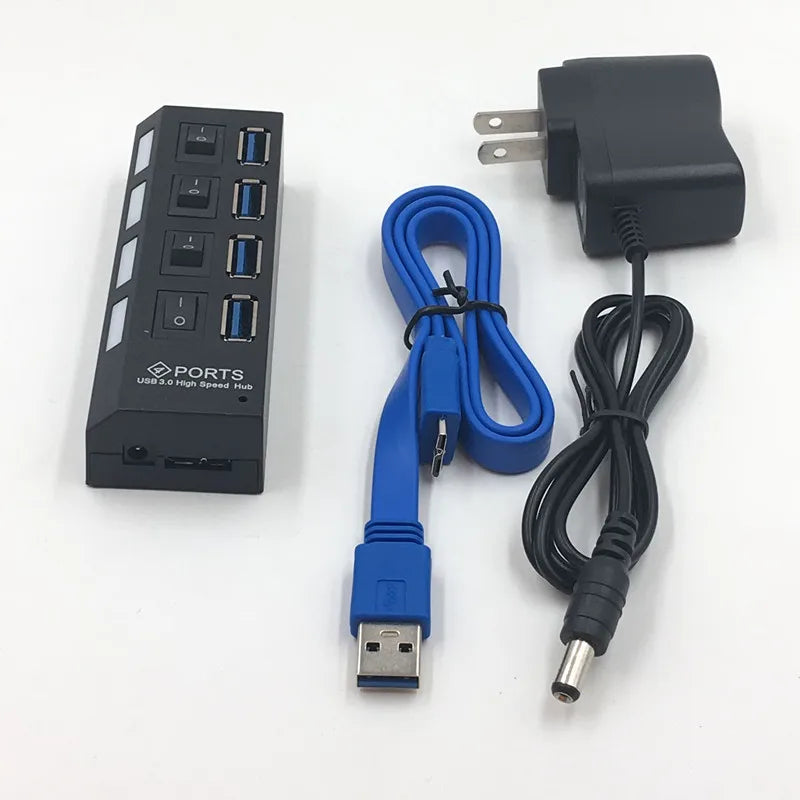 Four-Port USB 3.0 Hub with Individual Switches