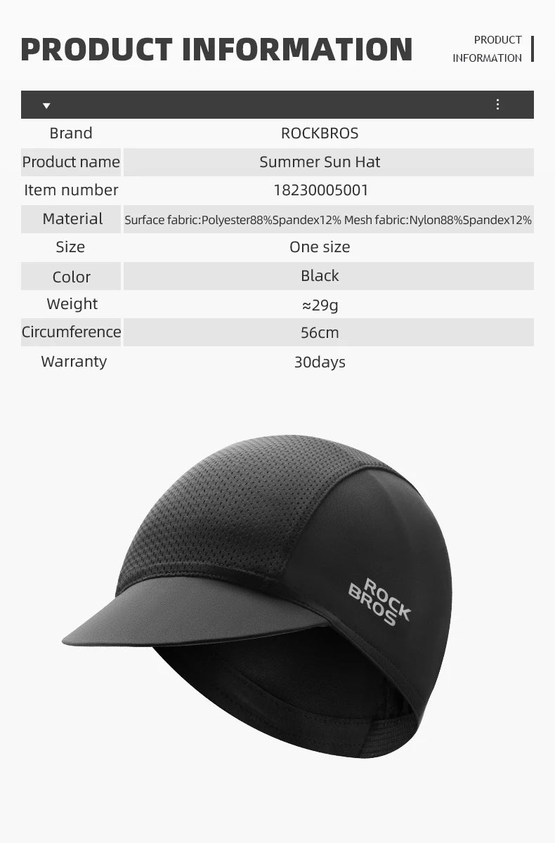 Ultra-Light Mesh Cycling Cap for Breathable Sun Protection
