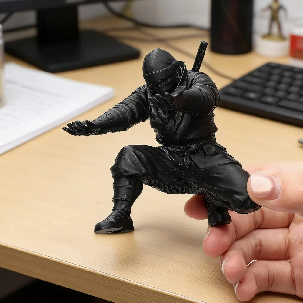Ninja-Style 3D Printed Pen Holder, Plastic Desk Stand