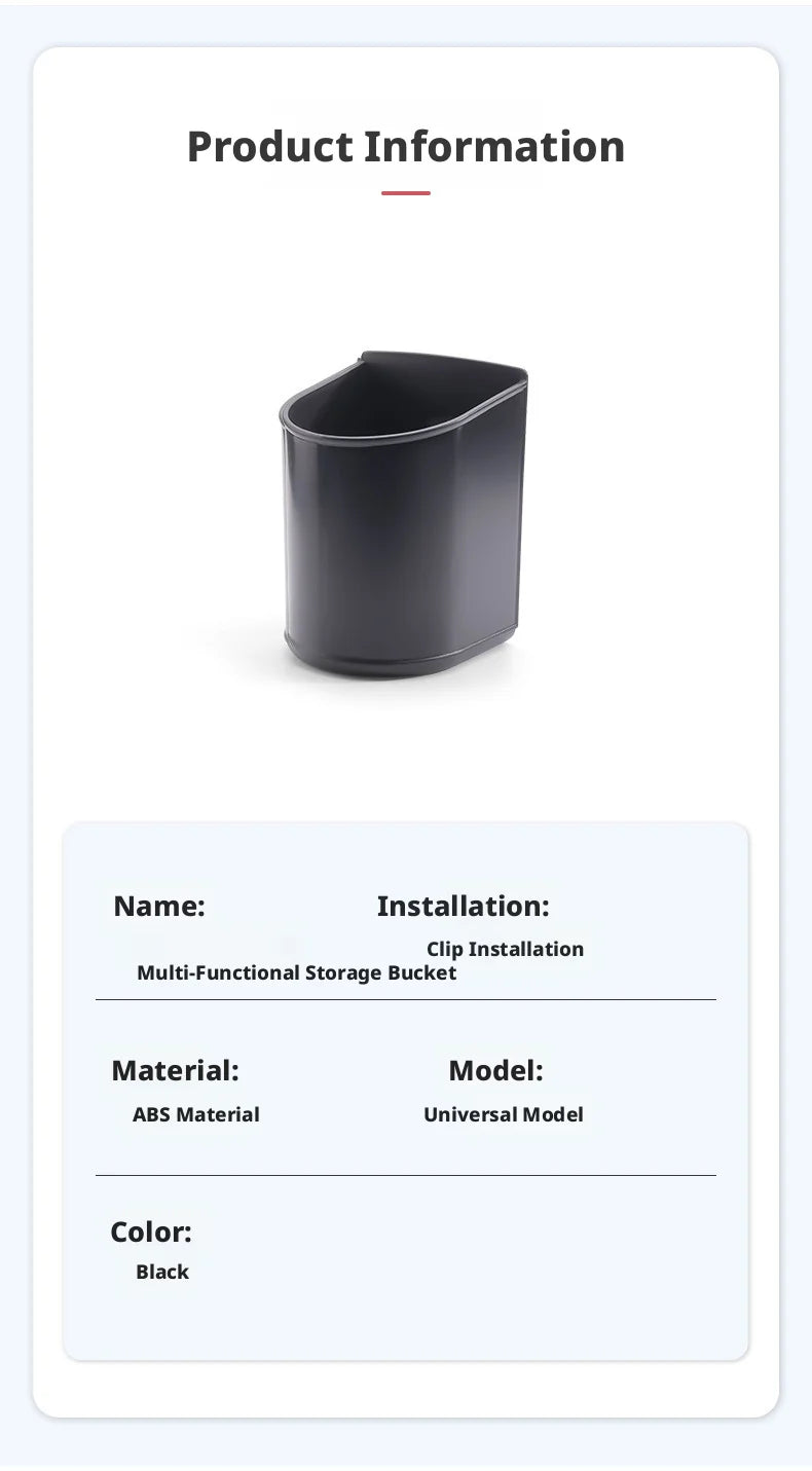 SEAMETAL Universal Car Door Cup Holder Box Extra Large Opening Multi-Functional Back Clip Storage Bucket Waterproof & Leakproof