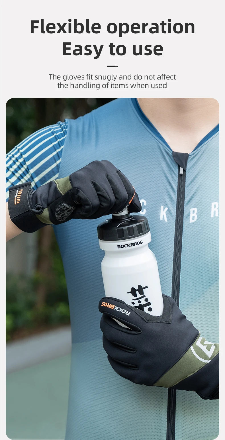 Gants de cyclisme à doigts complets écran tactile coupe-vent printemps automne