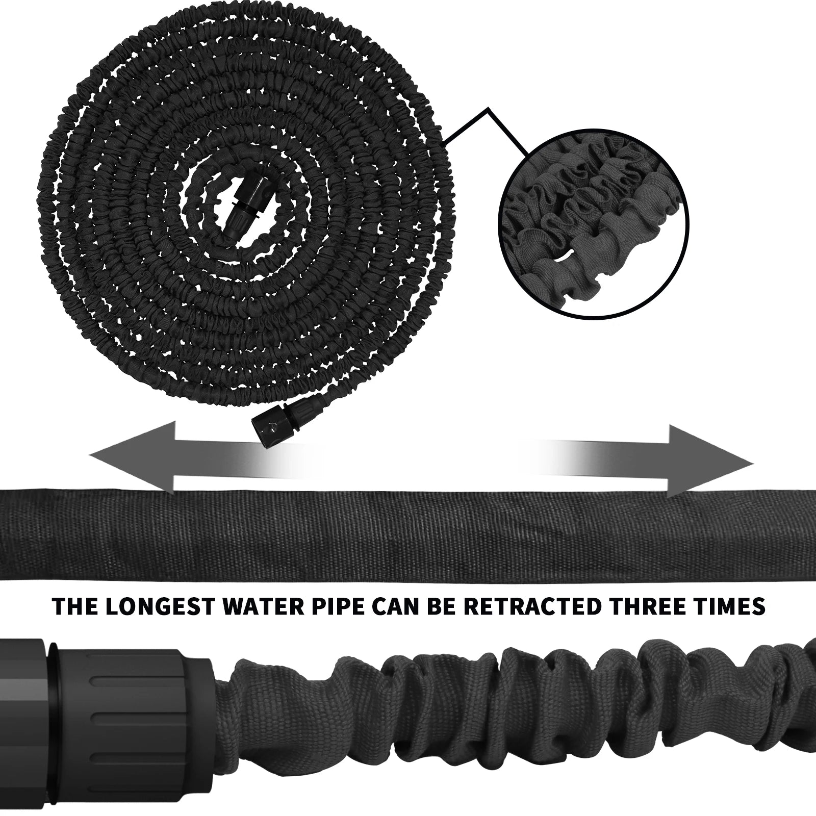 Tuyau d'arrosage extensible avec buse de pulvérisation à 7 modes