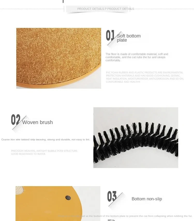 Cat Toy Arch Self Groome Pamper Feline with A Massage Grooming Rubbing Brush with Scratching Pad Toy for Cats Interactive Toys 