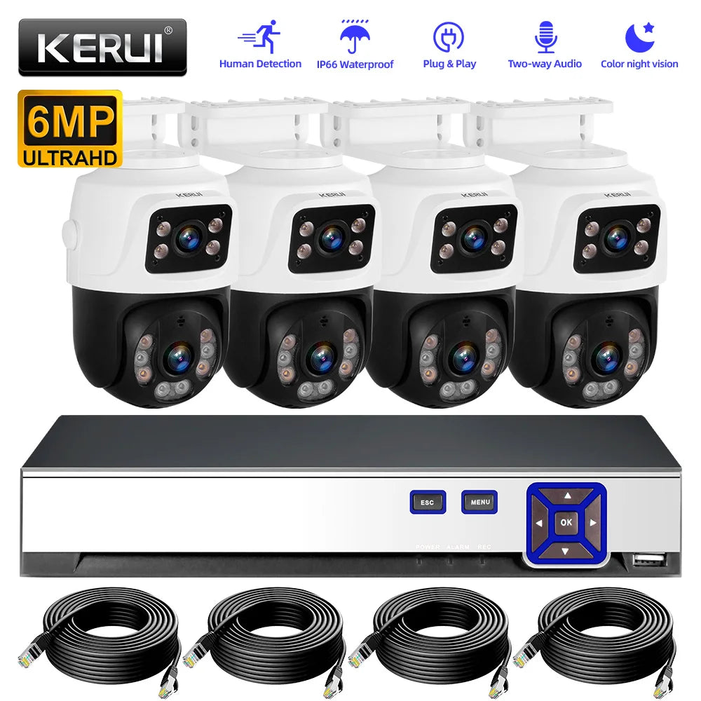 KERUI PoE 8-Channel Security Camera System with 6MP Dual Lens