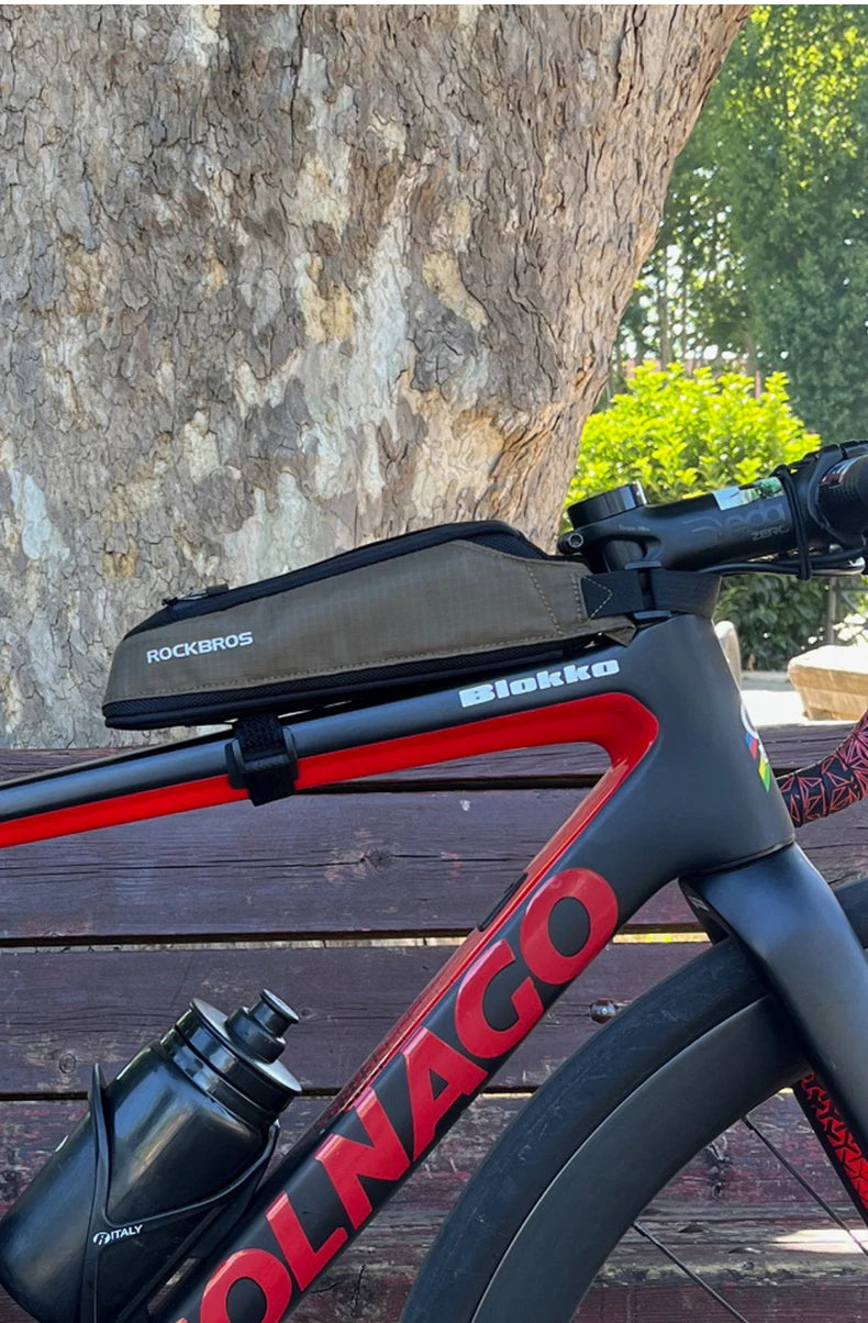 Bike Top Tube Frame Bag Rainproof Nylon Phone & Tool Storage