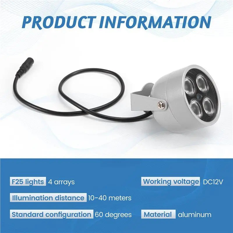 4X 4 Array Leds Infrared Waterproof Night Vision IR Illuminator Light Fill Light DC 12V For Security Camera-A86G