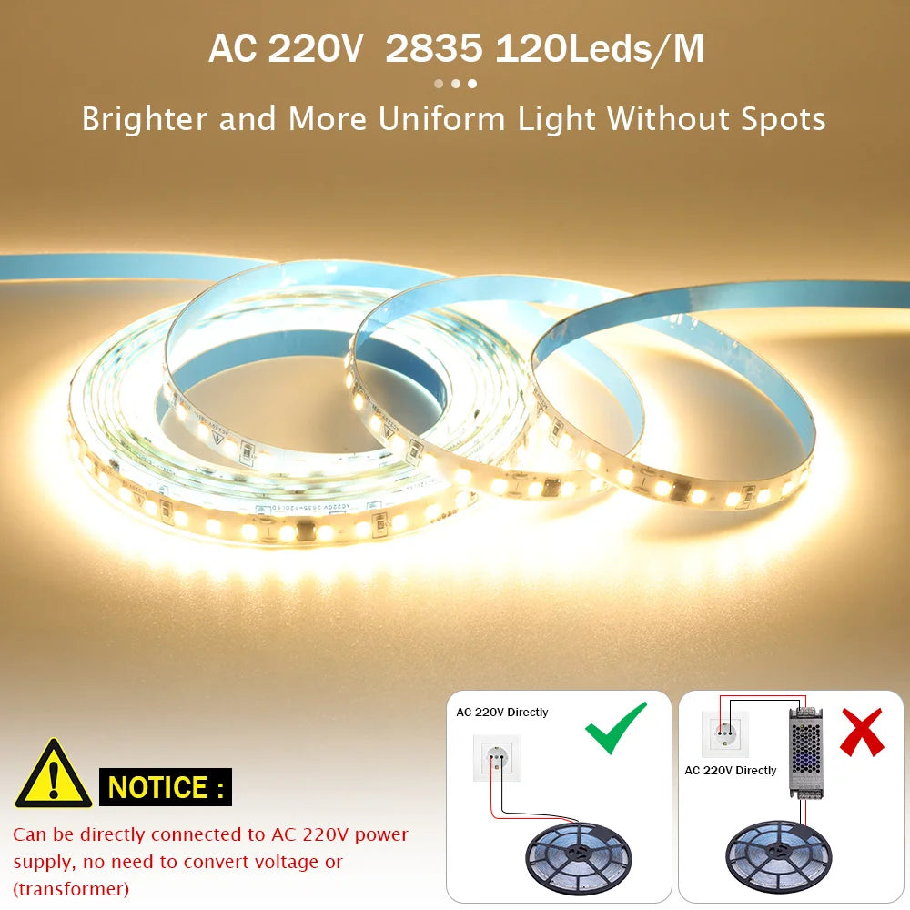 LED-list, 220-240 V, färg- och längdalternativ