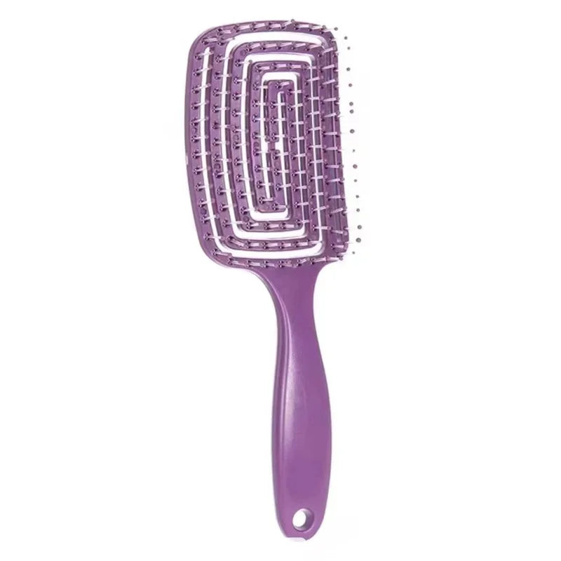 1Pcs Elastic Massage Comb Hollow Out Hair Brush Scalp Massage Combs Hair Styling Detangler Fast Blow Drying Detangling Tool 