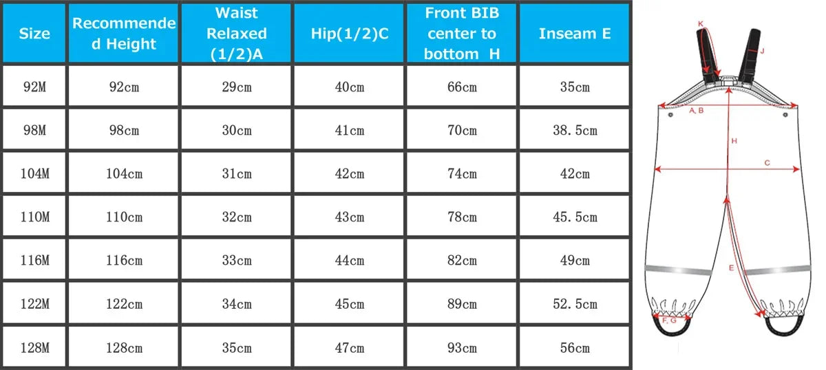 HONEYKING Children Waterproof Rain Pants Baby Jumpsuits Boys Girls Overalls Pants Fashion Kids Overalls 