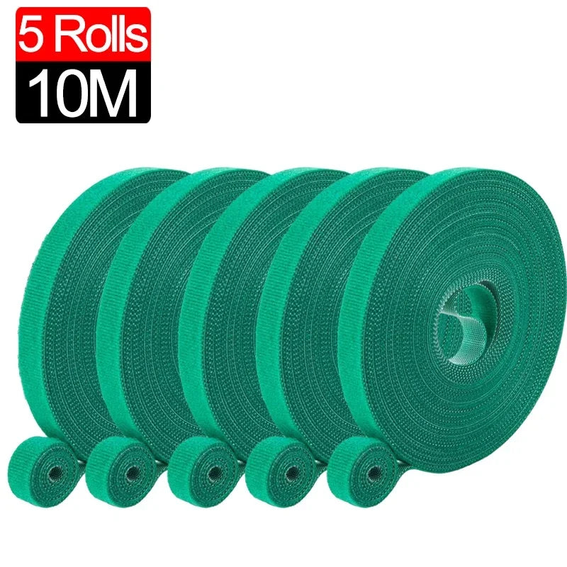 20/2M Nylon Plant Ties Plant Bandage Hook Tie Loop Adjustable Plant Support Reusable Fastener Tape for Home Garden Accessories 