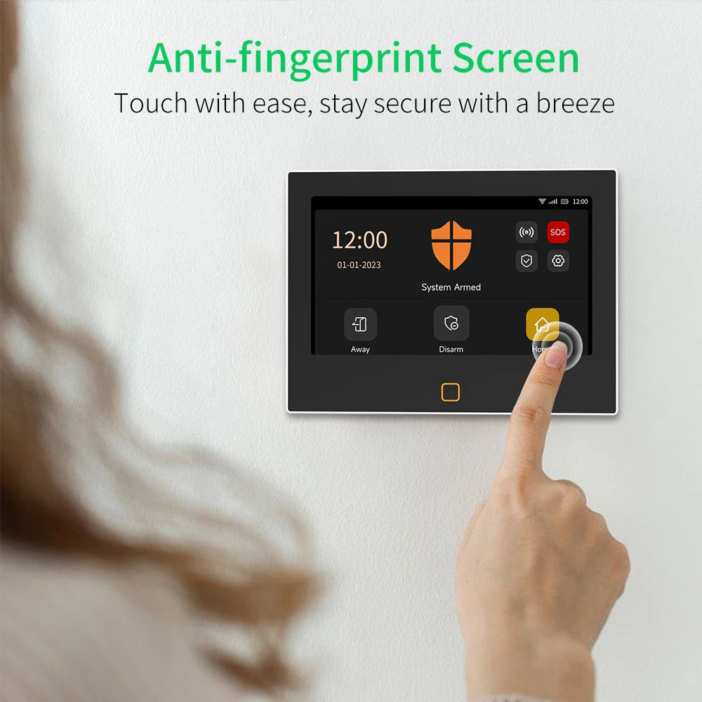 Staniot 7 inch Smart Home Security Alarm System 4G WiFi Touch Screen Built-in 5000mAh Battery Tuya Wireless Security Protection