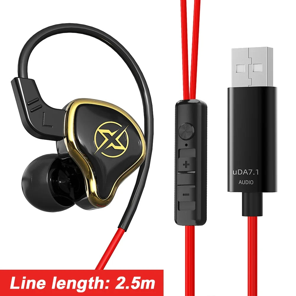 Cuffie da gaming USB cablate intrauricolari con microfono