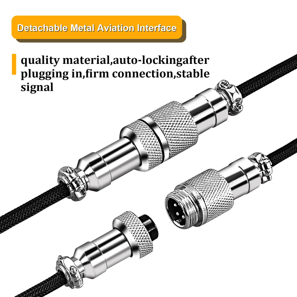 Kierukkamallinen USB-C-näppäimistökaapeli Aviator-liittimellä