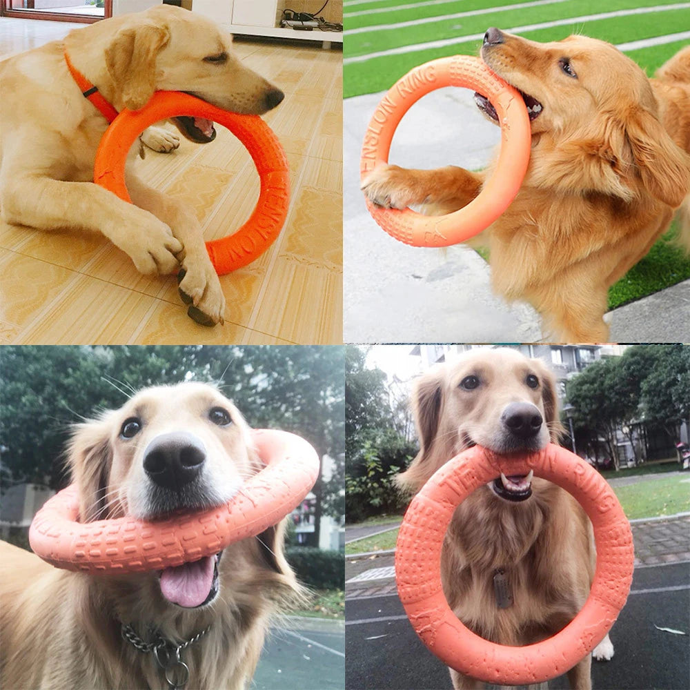 Dog Ring Toys Indestructible Chewing Flying Floating Training Tools Fetch for Small Medium Large Dogs Throwing Catching Flying 