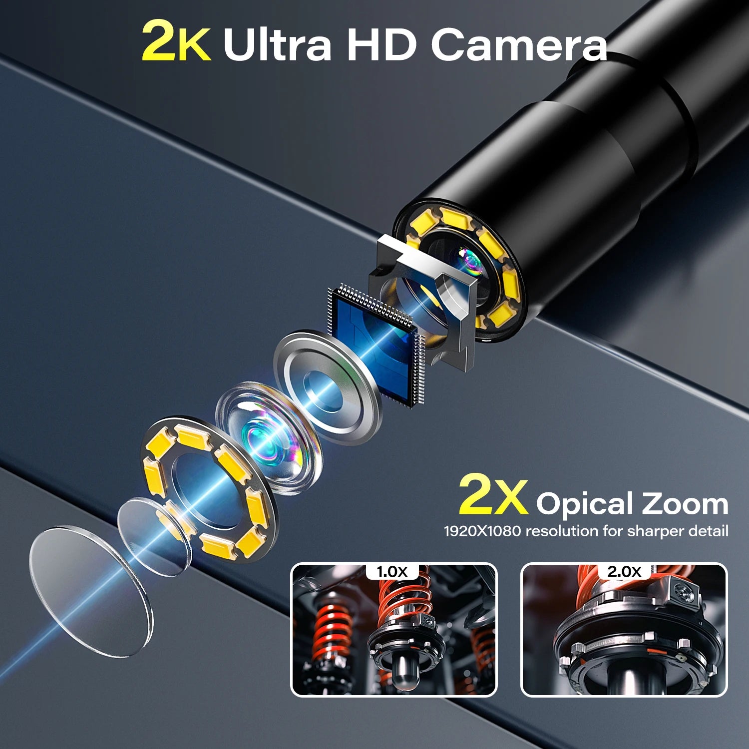 4.3" Industrial Inspection Borescope with 8mm Waterproof Probe