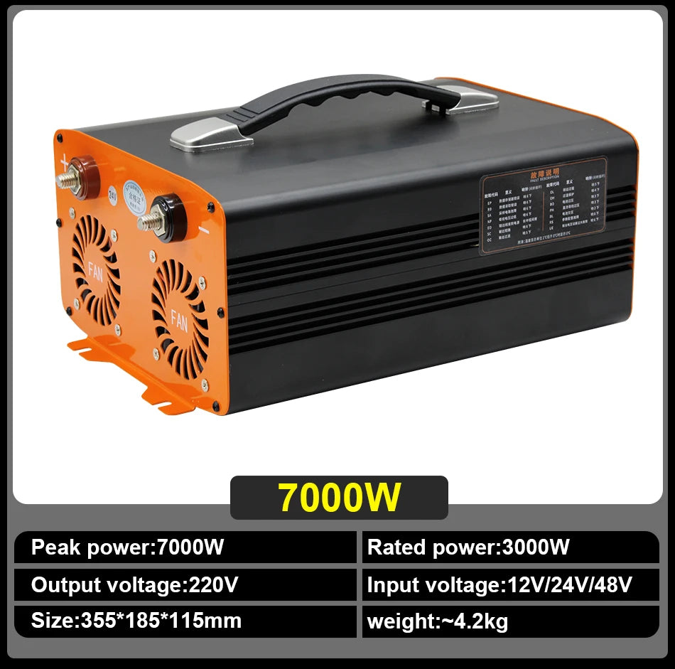 EASUN POWER Pure Sine Wave Inverter 4000W 5000W 7000W 9000W 50HZ DC 12V 24V To AC 220V Solar Power Converter For RV And Camping