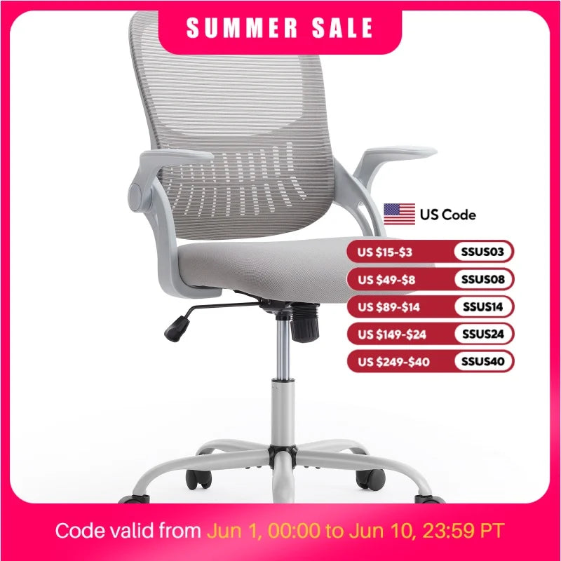 Ergonomic Mesh Office Chair with Lumbar Support & Adjustable Height