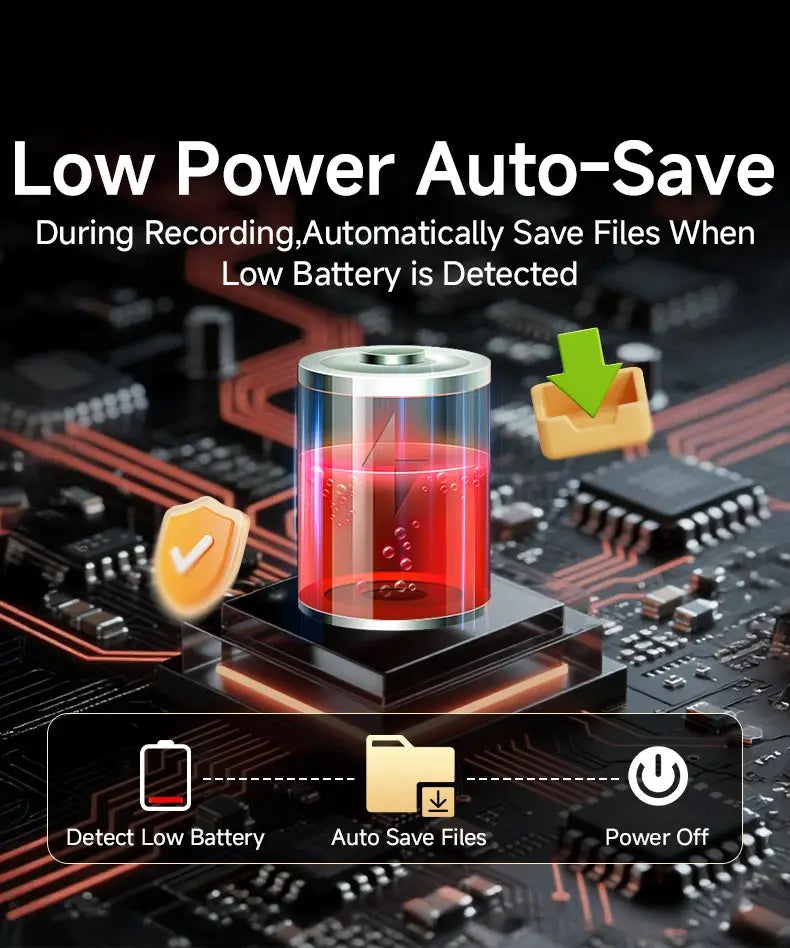 3500mAh Portable Voice Recorder,760H Recording & 552H Playback,90dB Noise Reduction,Magnetic Attachment,for Classroom/Conference