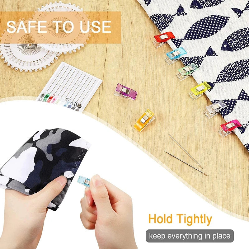 50PCS Sewing Clips Colorful Clips Multipurpose Plastic Craft Crocheting Knitting Safety Clothing Clips Color Binding Clips Paper 