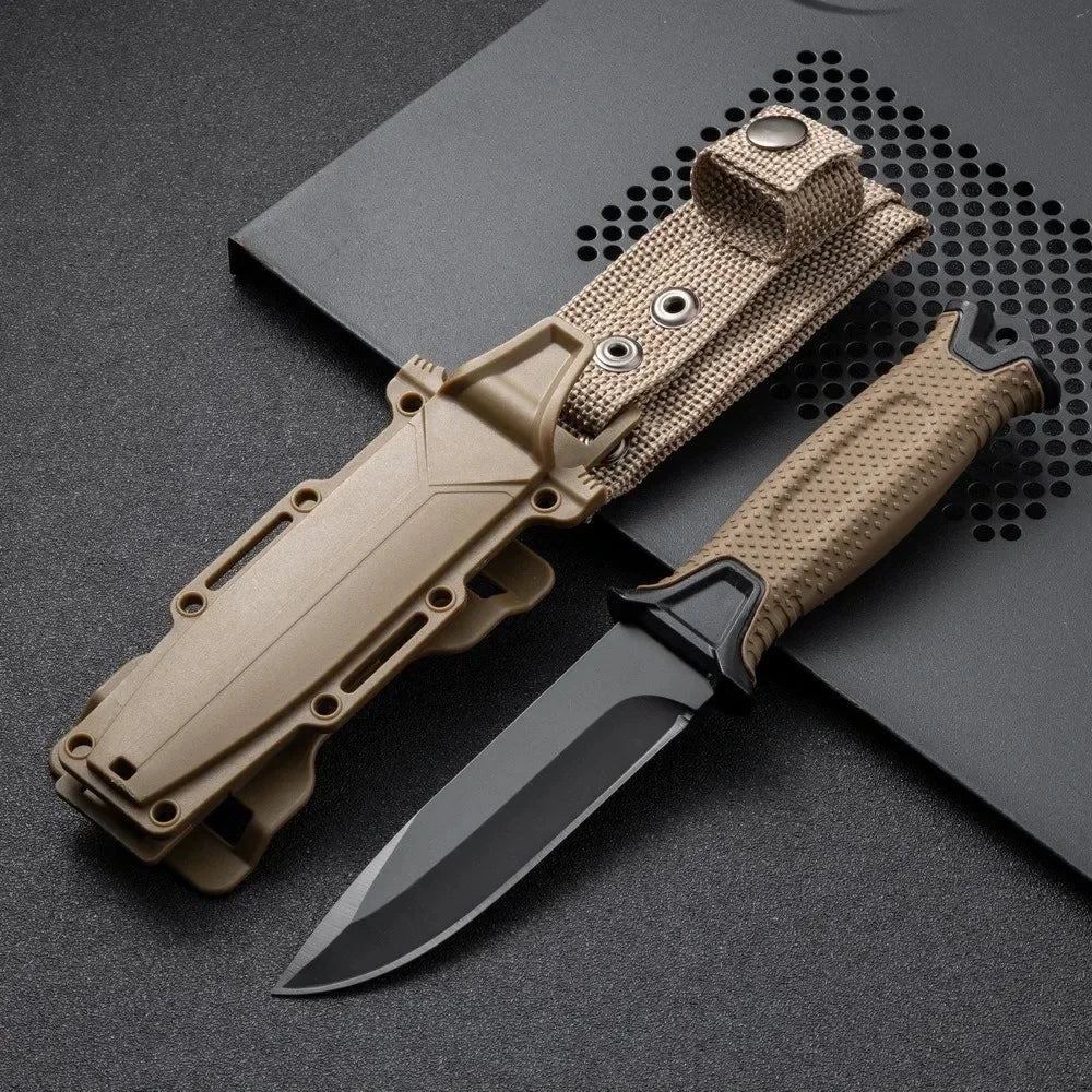 Outdoor knife camping defense straight knife wilderness survival sharp tactical knife carry survival knife high hardness knife 
