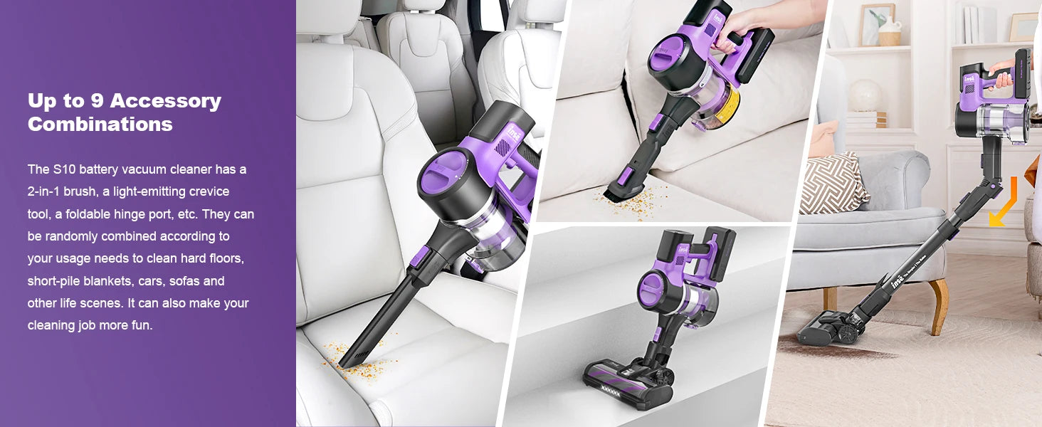 Aspirator vertical fără fir 30Kpa 350W cu autonomie de 50 de minute