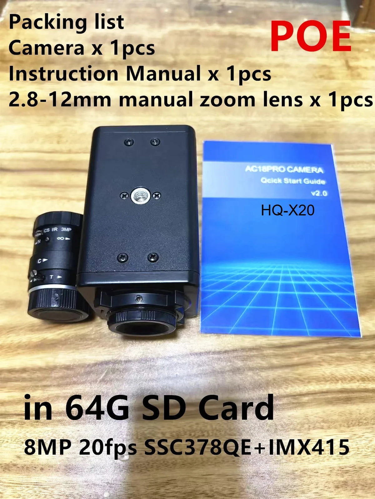 Caméra IP de sécurité 6K 4K avec POE, RTSP, RTMP et détection de mouvement